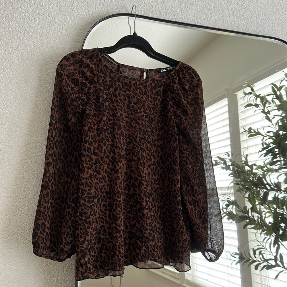 Zara Cheetah Print Blouse (S)